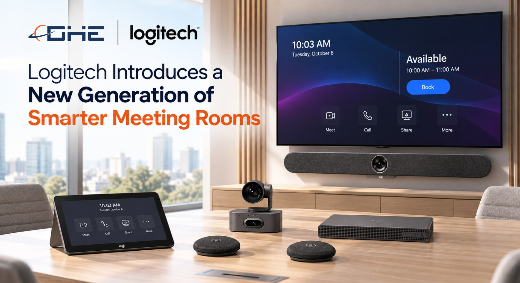 Logitech next-generation meeting room technology featuring Rally System 2 Pro collaboration devices